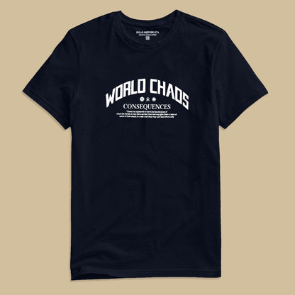 Polo Republica Men's World Chaos Printed Crew Neck Tee Shirt Men's Tee Shirt Polo Republica 