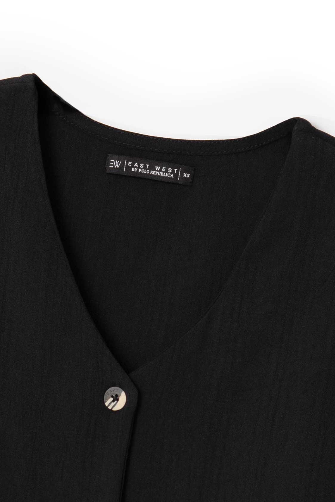 East West Women's V-Neck Textured Co-Ord Set