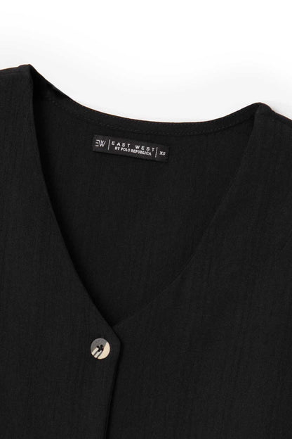 East West Women's V-Neck Textured Co-Ord Set