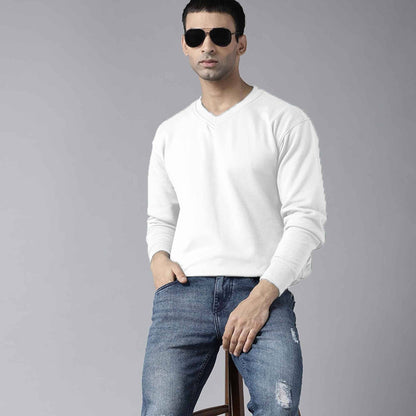 Polo Republica Men's Nobitu V-Neck Sweat Shirt Men's Sweat Shirt Polo Republica White S 