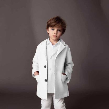 Polo Republica Kid's Winter Fleece Long Coat Boy's Jacket Polo Republica White 2-3 Years 