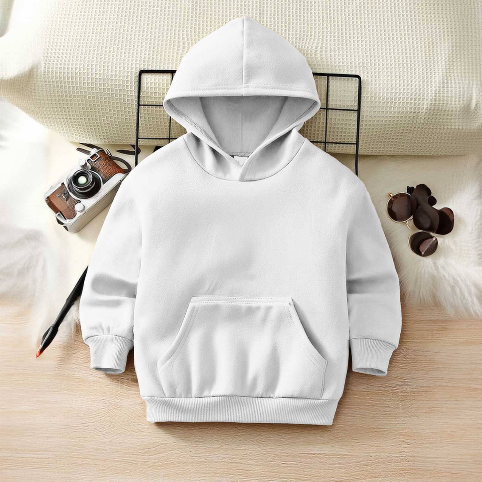 Rabbit Skins Boy's Solid Pullover Hoodie Boy's Pullover Hoodie SNR White XS (8-9 Years) 