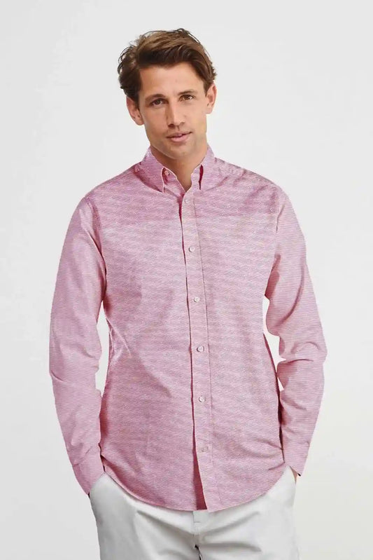 New Fashion Men's Lining Printed Slim Fit Casual Shirt