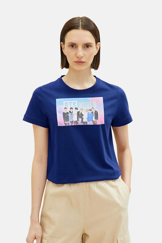Madamadam Women's BTS World Printed Short Sleeve Tee Shirt Women's Tee Shirt MADAMADAM 