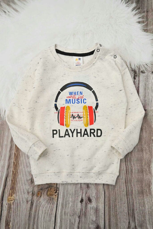 Little Buddies Kid's When Music Printed Fleece Sweat Shirt Kid's Sweat Shirt SNR 
