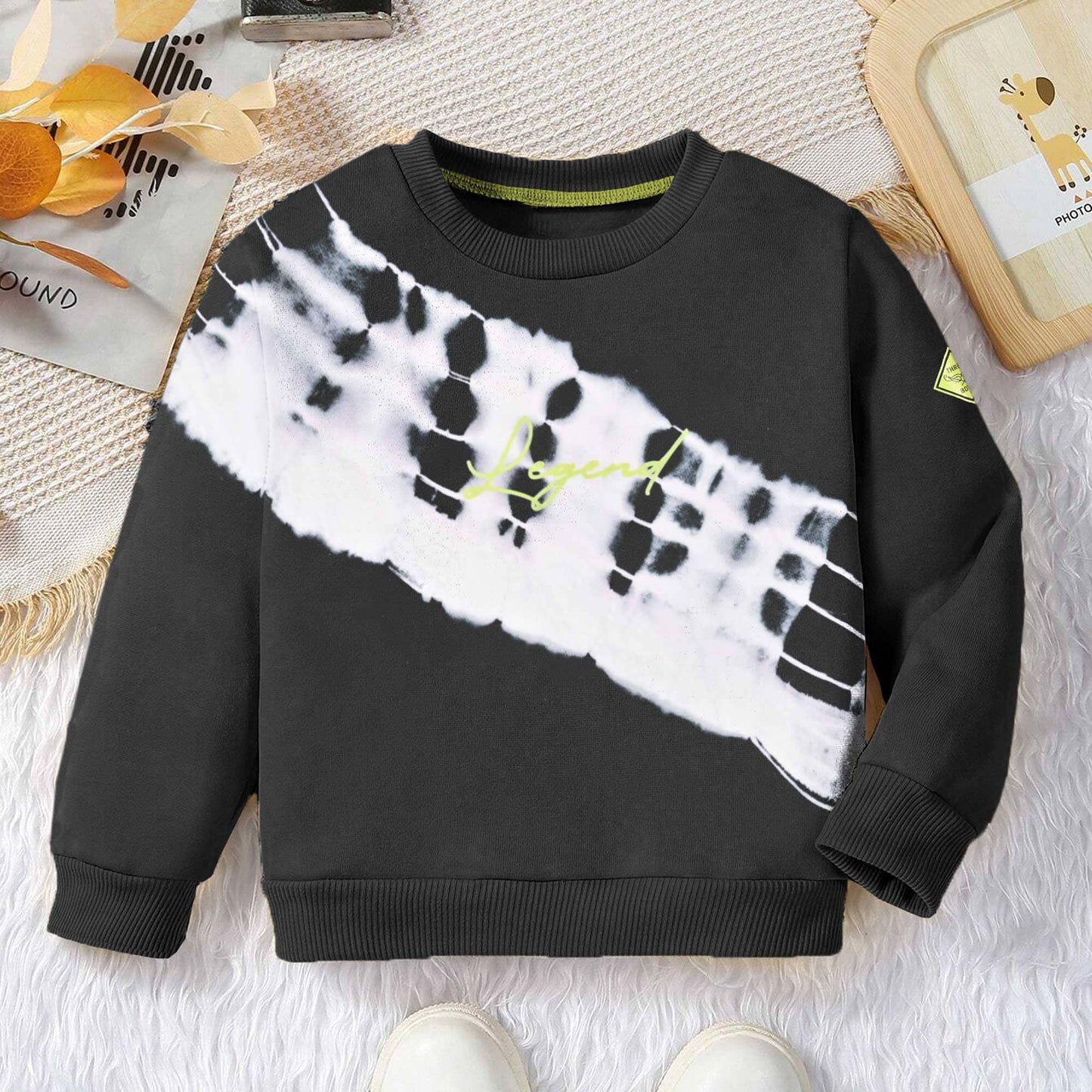 Thread Kid's Legend Printed Long Sleeve Fleece Sweatshirt Boy's Sweat Shirt SZK Black 5-6 Years 
