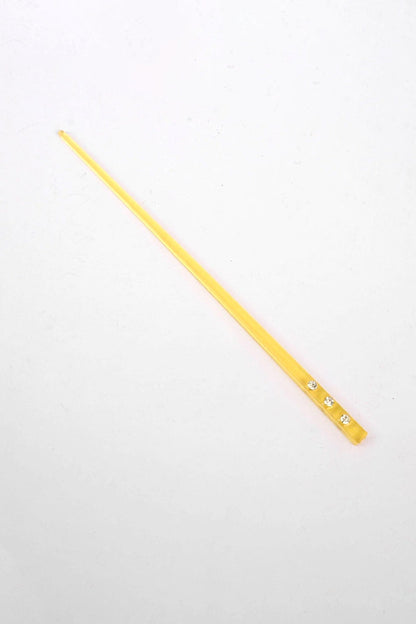 Calgary Women's/Girl's Hair Bun Fancy Pin With Crystal Rhinestone Hair Accessories SRL Transparent Yellow 