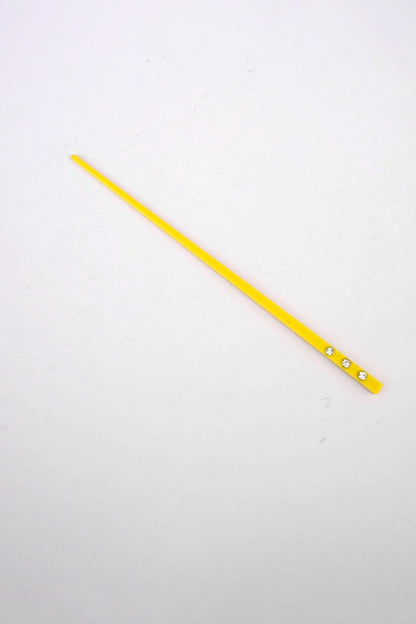 Calgary Women's/Girl's Hair Bun Fancy Pin With Crystal Rhinestone Hair Accessories SRL Yellow 