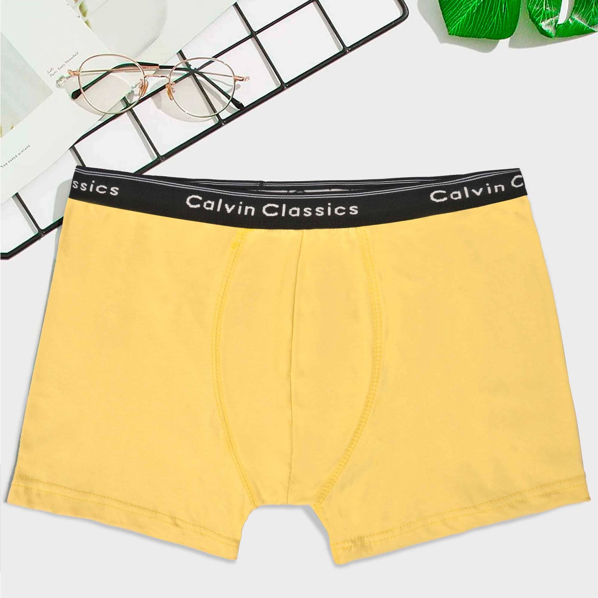 Calvin Classic Men's Boxer Shorts Men's Underwear SZK Yellow S 