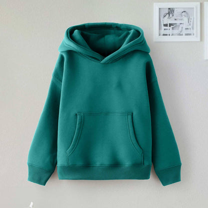 Dream Kid's Solid Design Long Sleeve Pullover Fleece Hoodie Boy's Pullover Hoodie Minhas Garments Zinc 2-3 Years 