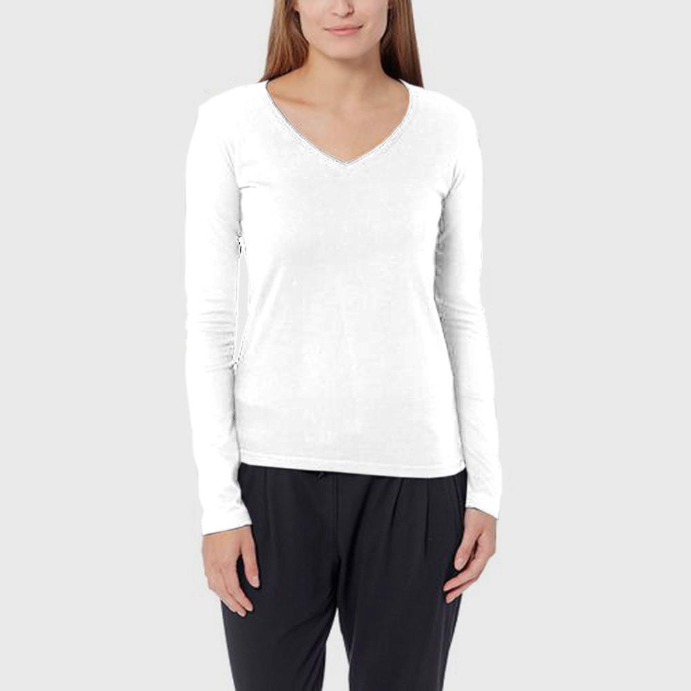 Barydale Elegance: Women's Full-Sleeve 100% Combed Cotton Tee White XS 