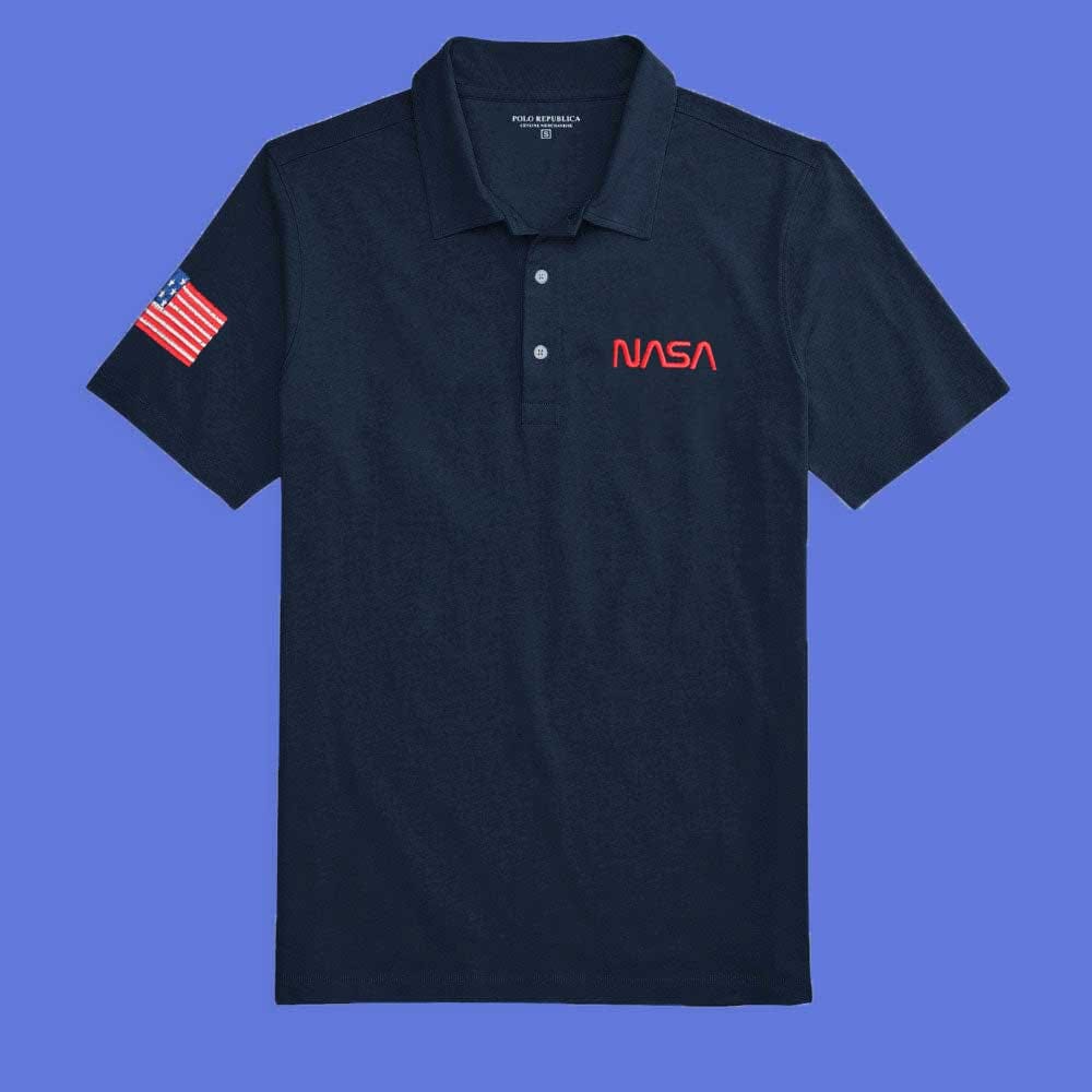 Polo Republica Men's Nasa America Embroidered Polo Shirt Men's Polo Shirt Polo Republica Navy S 