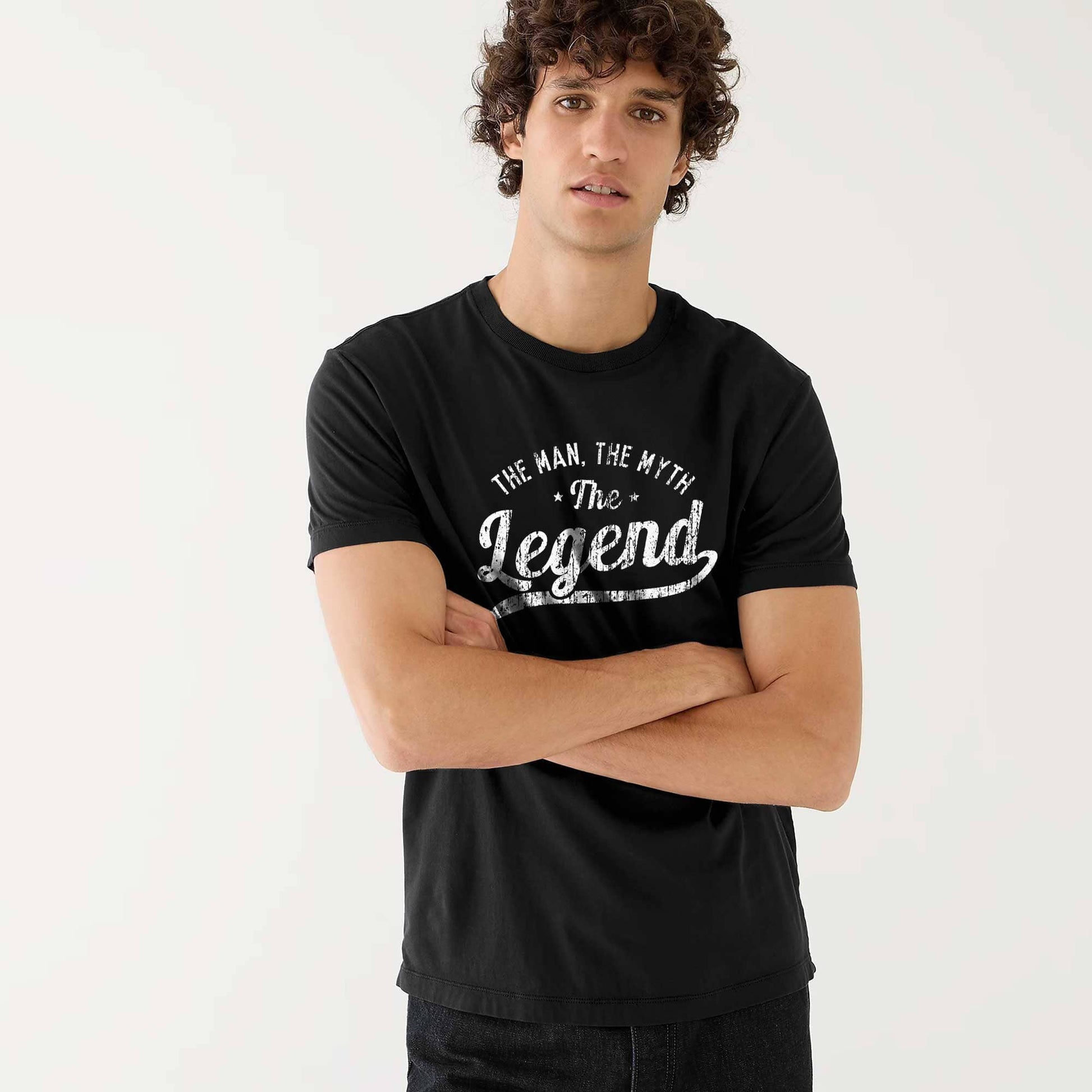 Celebrate Men's The Legend Printed Short Sleeve Tee Shirt Men's Tee Shirt HAS Apparel Black S 