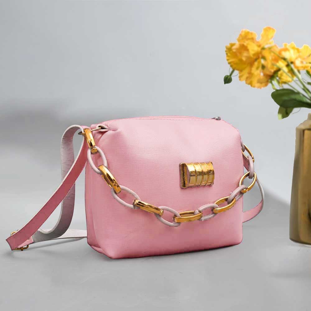 Women's/Girl's Chain Style Small Hand/Shoulder Bag bag SNAN Traders Powder Pink 