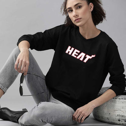 Women's Heat Printed Long Sleeve Crew Neck Terry Sweatshirt Women's Sweat Shirt HAS Apparel 