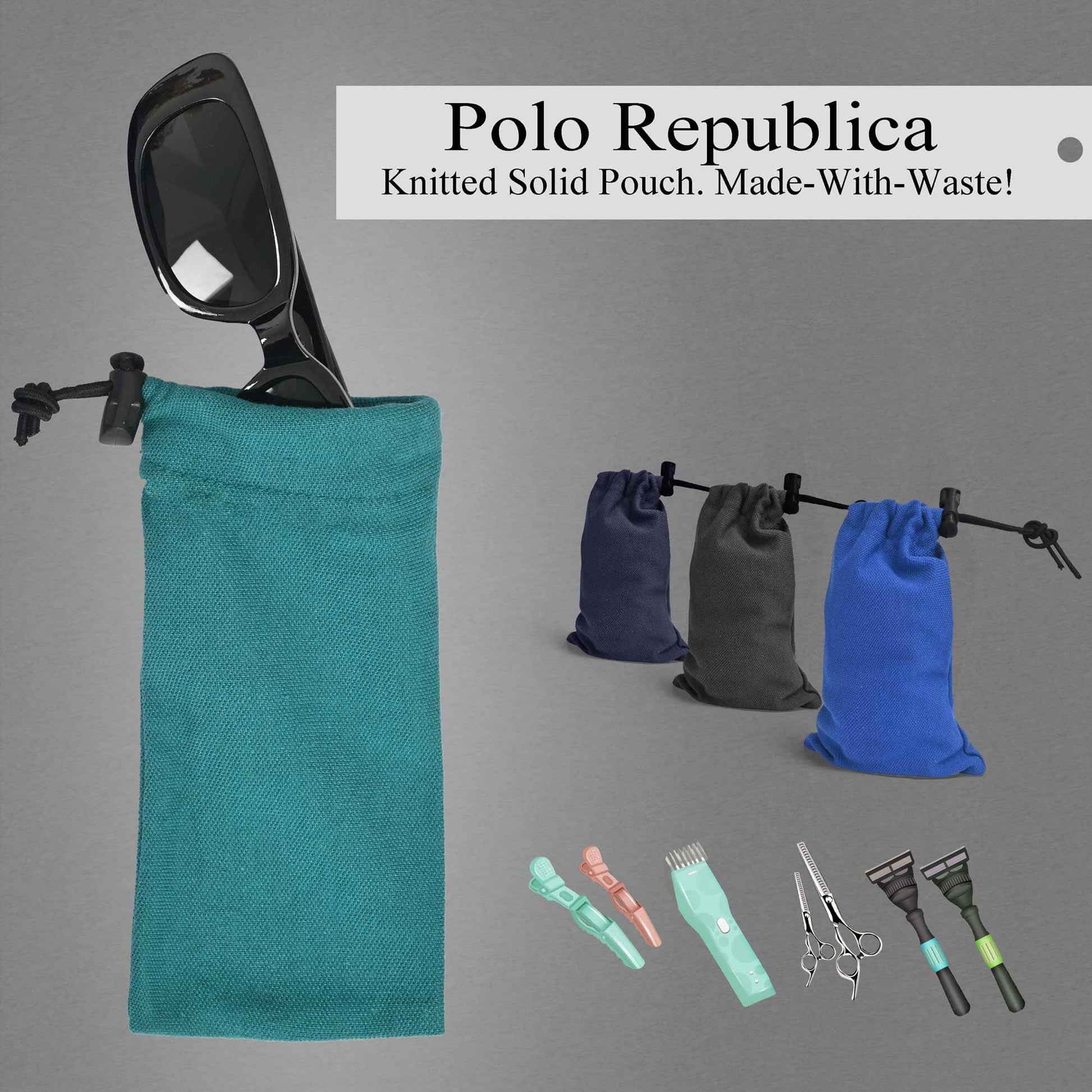 Polo Republica Knitted Pouch. Made-With-Waste! General Accessories Polo Republica 