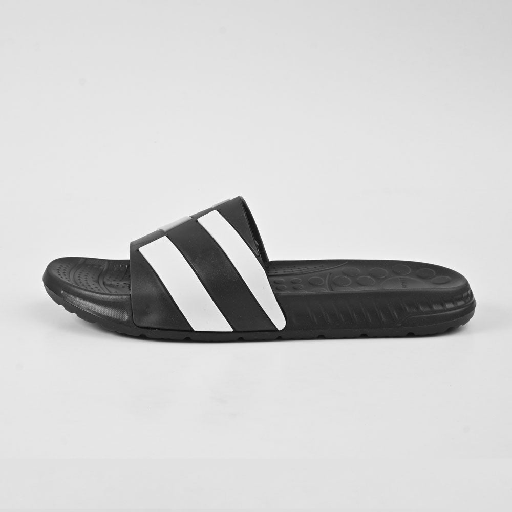Aerofit Men's Contrast Strips Style Comfort Slides Men's Shoes NB Enterprises Black & Grey EUR 39 