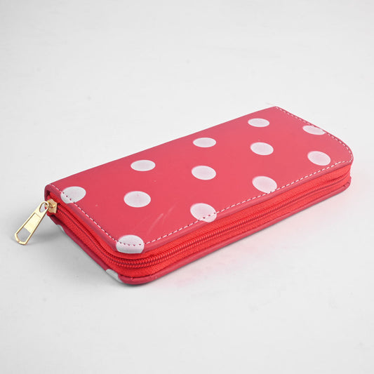 Women's Dots Design Faux Leather Zip Closure Wallet/Purse Hand Bag NB Enterprises 