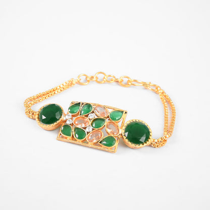 American Diamonds Women's Leipzig Stone Bracelet Jewellery SNAN Traders Green 