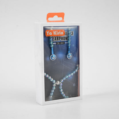 Pearl Necklace Design Stylish Earphone Mobile Accessories SPT Blue 