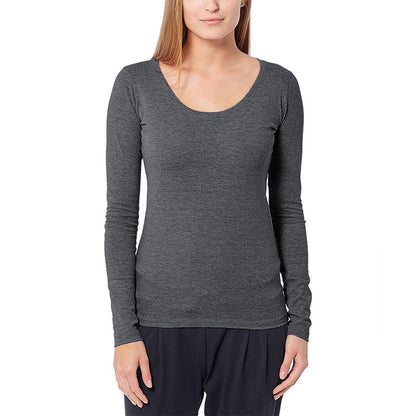 Berydale Women's Long-Sleeve Tee: Elegance in 100% BCI Combed Cotton Charcoal XS 