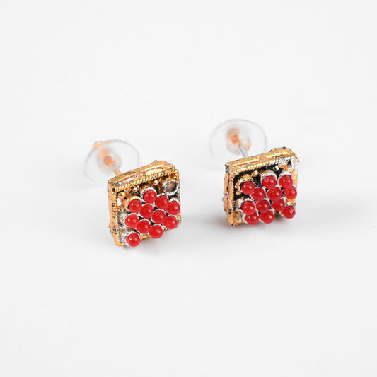 American Diamonds Neuquen Stylish Tops Earrings Jewellery SNAN Traders Red 