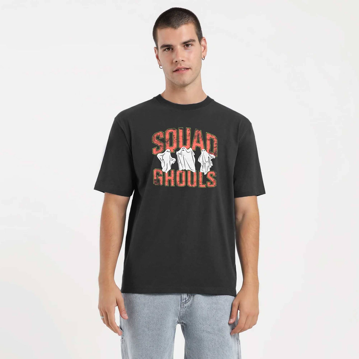 Celebrate Men's Squad Ghouls Printed Short Sleeve Tee Shirt Men's Tee Shirt HAS Apparel Black S 