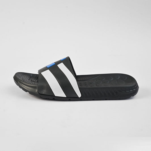Aerofit Men's Contrast Strips Style Comfort Slides Men's Shoes NB Enterprises Black & Blue EUR 39 