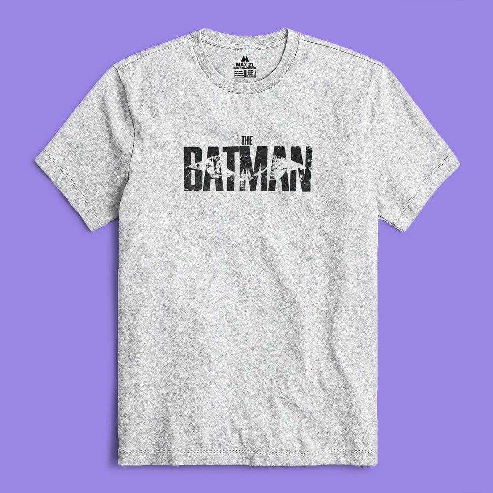 Max 21 Men's The Batman Printed Crew Neck Tee Shirt Men's Tee Shirt SZK Grey S 