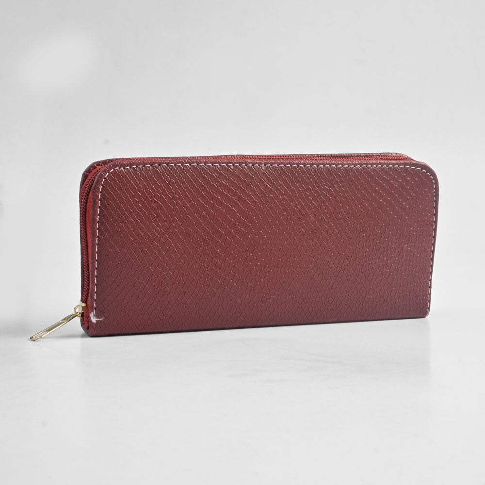 Women's Lupane Design Faux Leather Zip Closure Wallet/Purse Hand Bag NB Enterprises Maroon 
