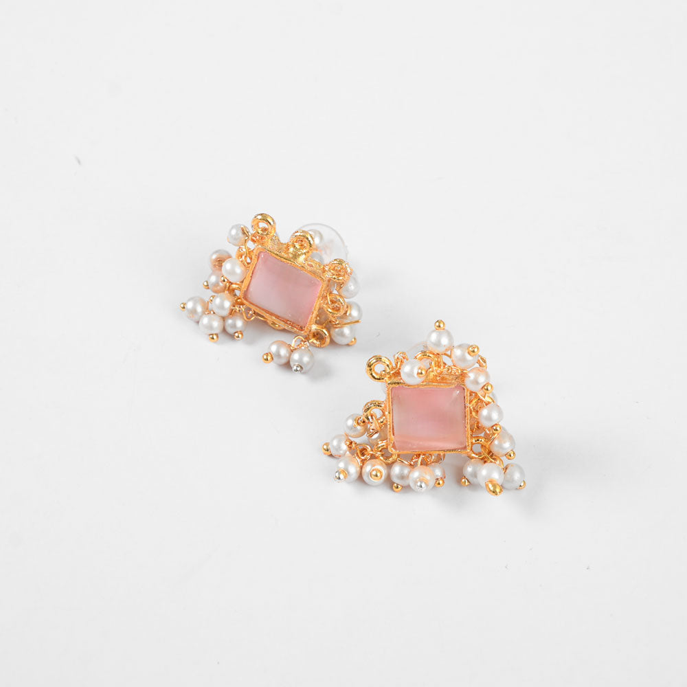 American Diamonds Blanca Beautiful Earrings Jewellery SNAN Traders Pink 