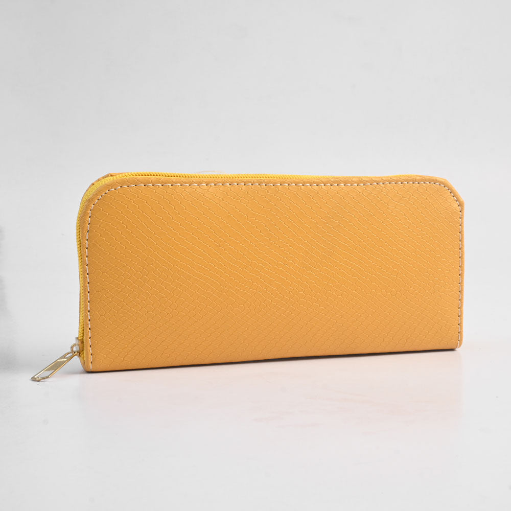 Women's Lupane Design Faux Leather Zip Closure Wallet/Purse Hand Bag NB Enterprises Yellow 