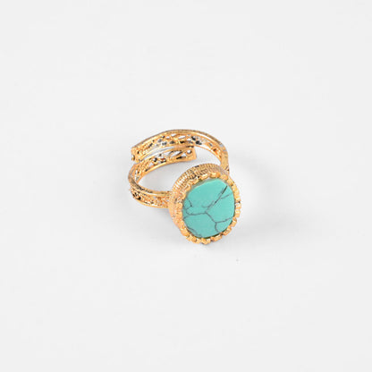 American Diamonds Women's Myjava Design Adjustable Ring Jewellery SNAN Traders Turquoise 