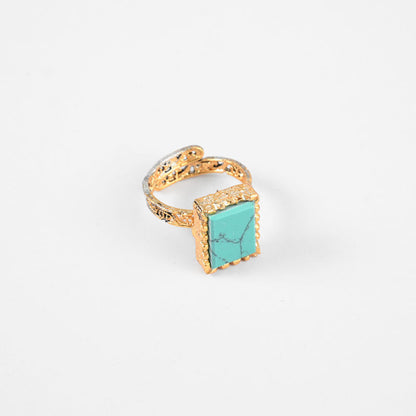 American Diamonds Women's Samorin Adjustable Ring Jewellery SNAN Traders Turquoise 