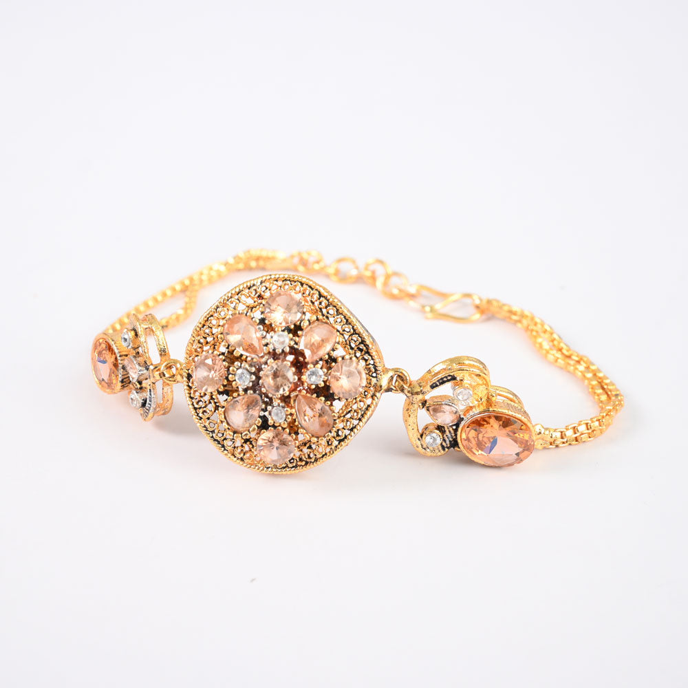 American Diamonds Women's Stuttgart Stone Bracelet Jewellery SNAN Traders Peach 