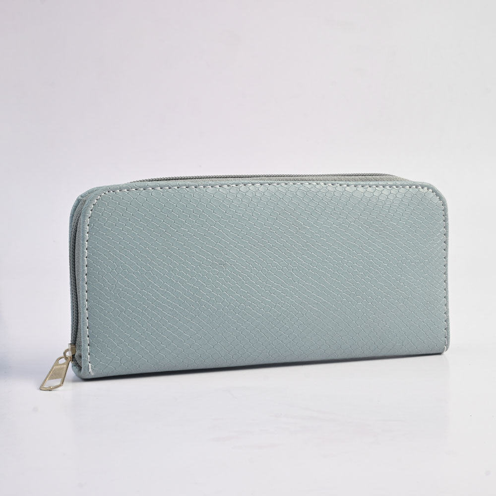 Women's Lupane Design Faux Leather Zip Closure Wallet/Purse Hand Bag NB Enterprises Powder Blue 
