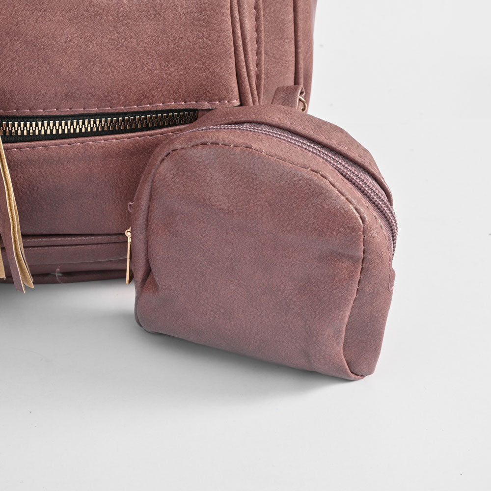 Women's Floral Tassel Design PU Leather Backpack Hand Bag SMC 