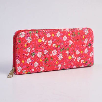 Leatherette Wallet with Strap - Flower Designs