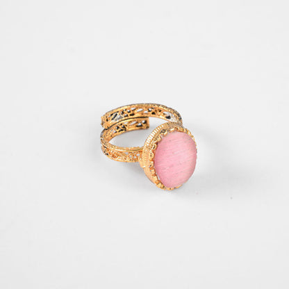 American Diamonds Women's Myjava Design Adjustable Ring Jewellery SNAN Traders Pink 