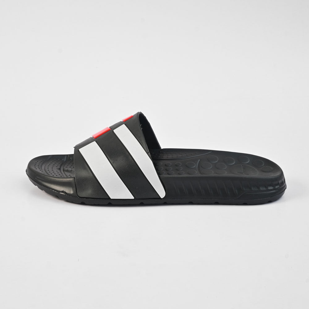Aerofit Men's Contrast Strips Style Comfort Slides Men's Shoes NB Enterprises Black & Red EUR 39 