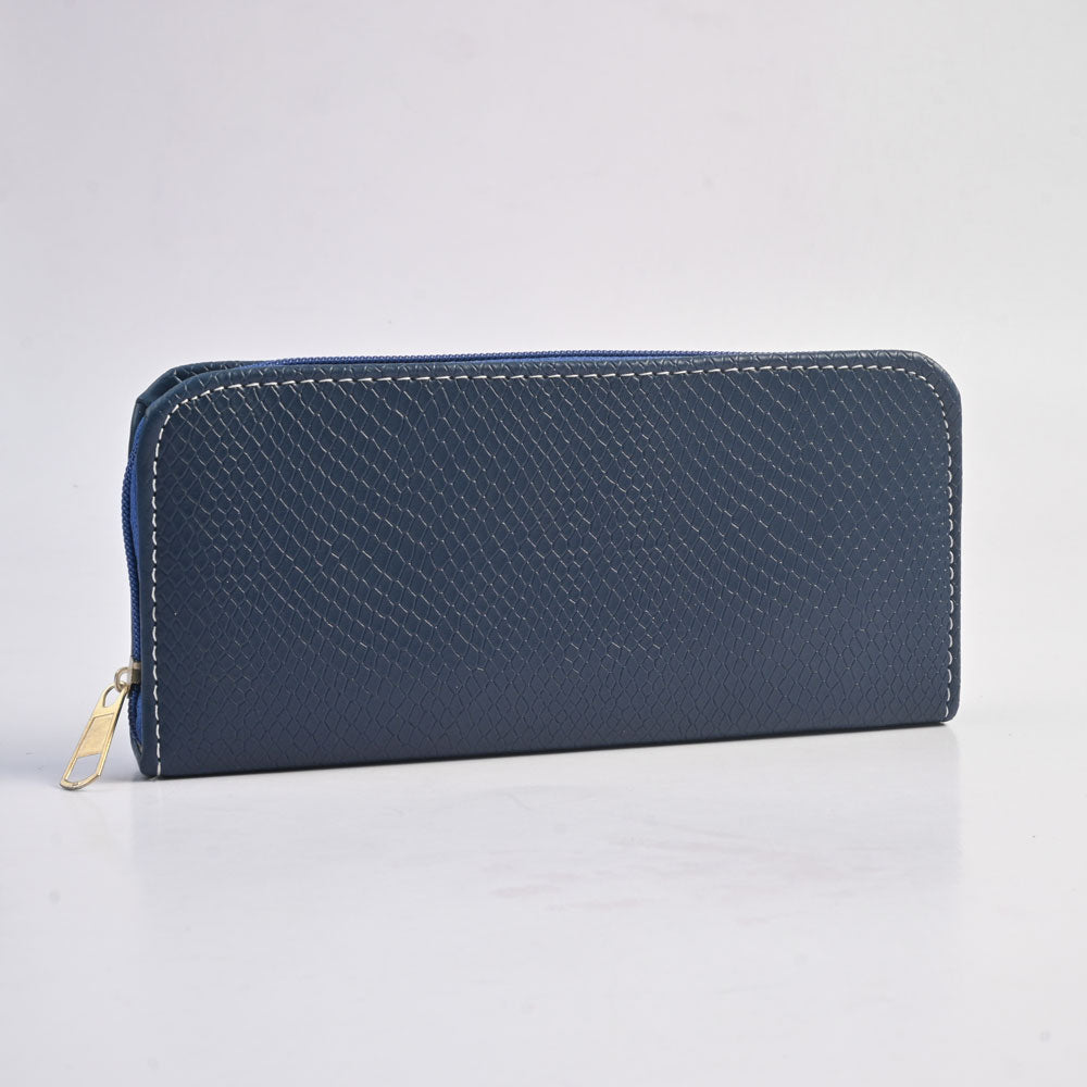 Women's Lupane Design Faux Leather Zip Closure Wallet/Purse Hand Bag NB Enterprises Blue 