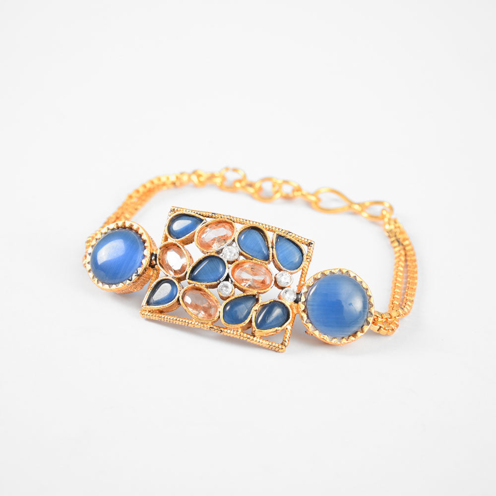 American Diamonds Women's Leipzig Stone Bracelet Jewellery SNAN Traders Blue 