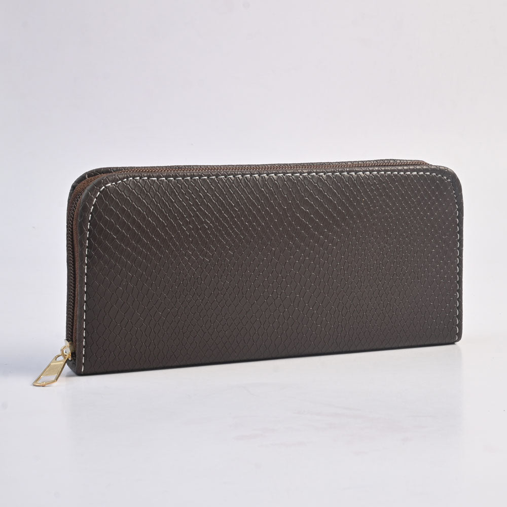 Women's Lupane Design Faux Leather Zip Closure Wallet/Purse Hand Bag NB Enterprises Chocolate 