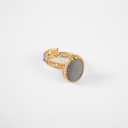 American Diamonds Women's Myjava Design Adjustable Ring Jewellery SNAN Traders Grey 