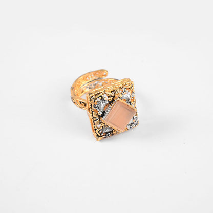 American Diamonds Women's Secovce Adjustable Ring Jewellery SNAN Traders Peach 