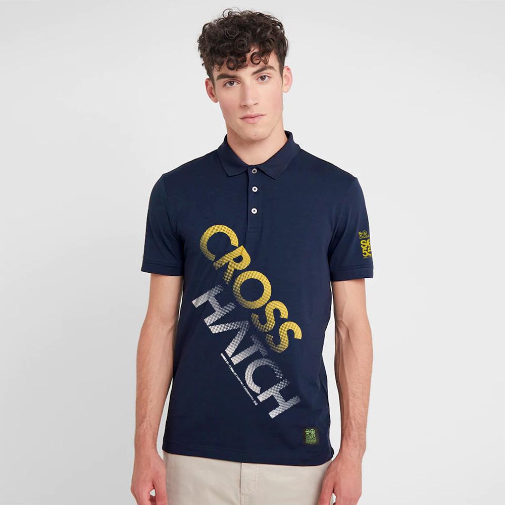 Cross Hatch Series Fifty Five Printed Polo Shirt Men's Polo Shirt First Choice Navy XS 
