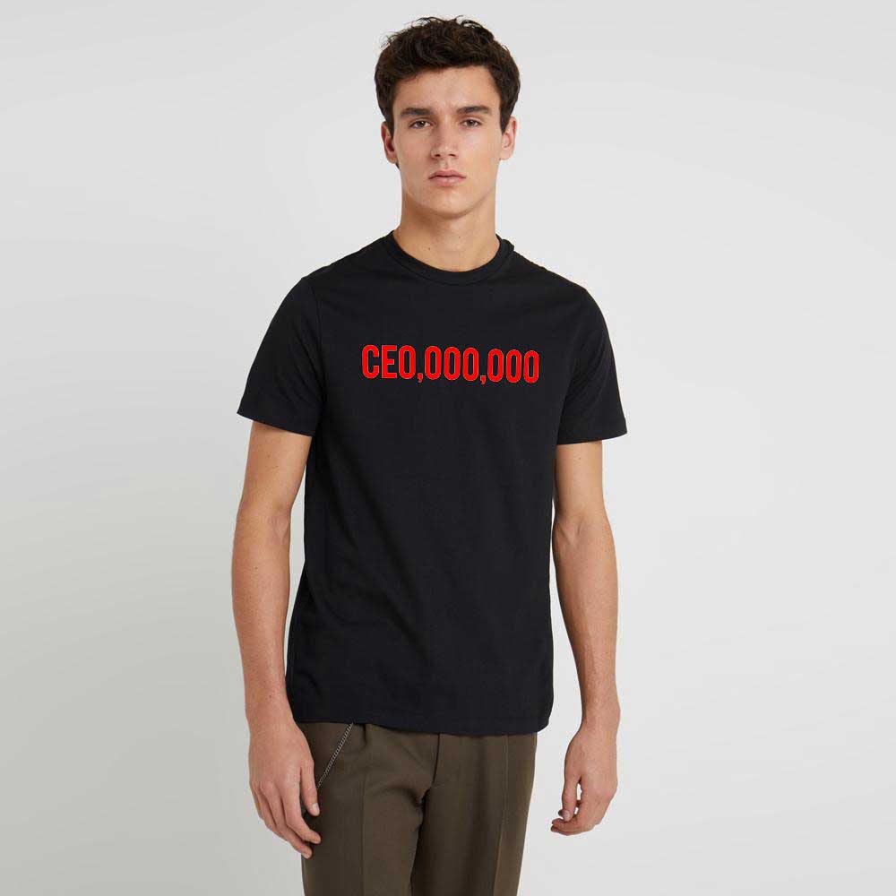 Men's Printed Crew Neck Tee Shirt CEO Millionaire Men's Tee Shirt Image Black & Red XS 