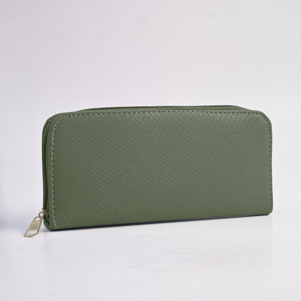Women's Lupane Design Faux Leather Zip Closure Wallet/Purse Hand Bag NB Enterprises Olive 