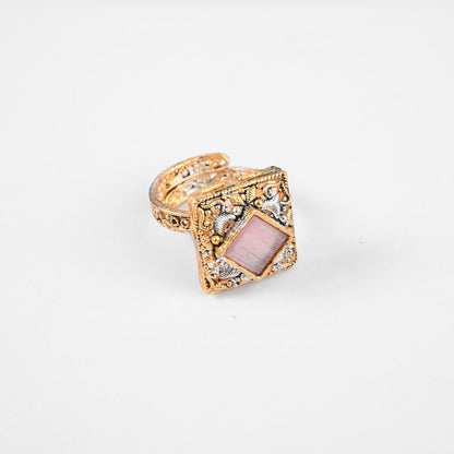 American Diamonds Women's Secovce Adjustable Ring Jewellery SNAN Traders Pink 