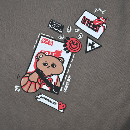 Polo Republica Men's NBA Bear Printed Long Sleeve Sweat Shirt Men's Sweat Shirt Polo Republica 